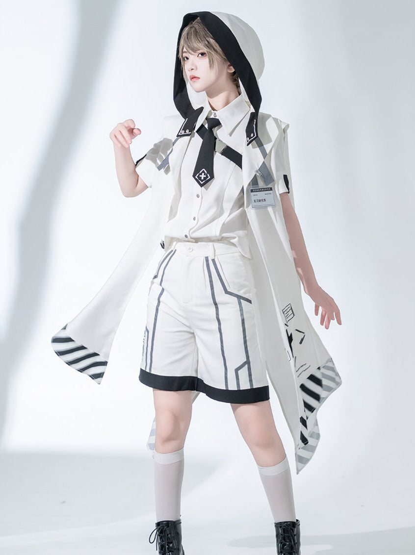 Virtual Military Cool Handsome Shirt Short Pants Cape Set