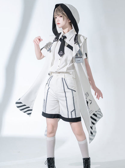 Virtual Military Cool Handsome Shirt Short Pants Cape Set