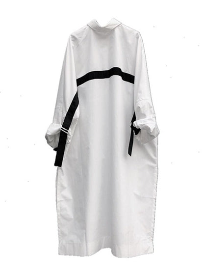 Dark Style Design Mid Length Shirt Dress