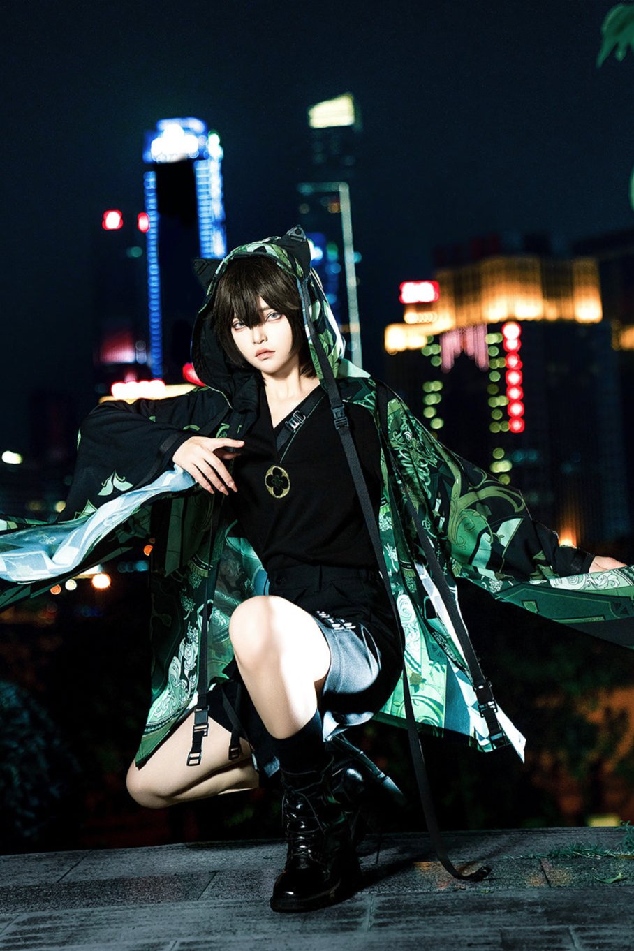 Dark Knight Command Cyberpunk Cat Ear Suit