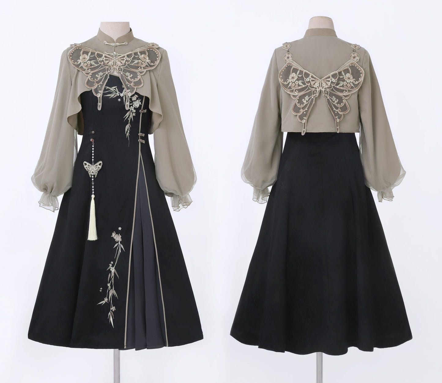Butterfly Ember Hanfu Dress Set