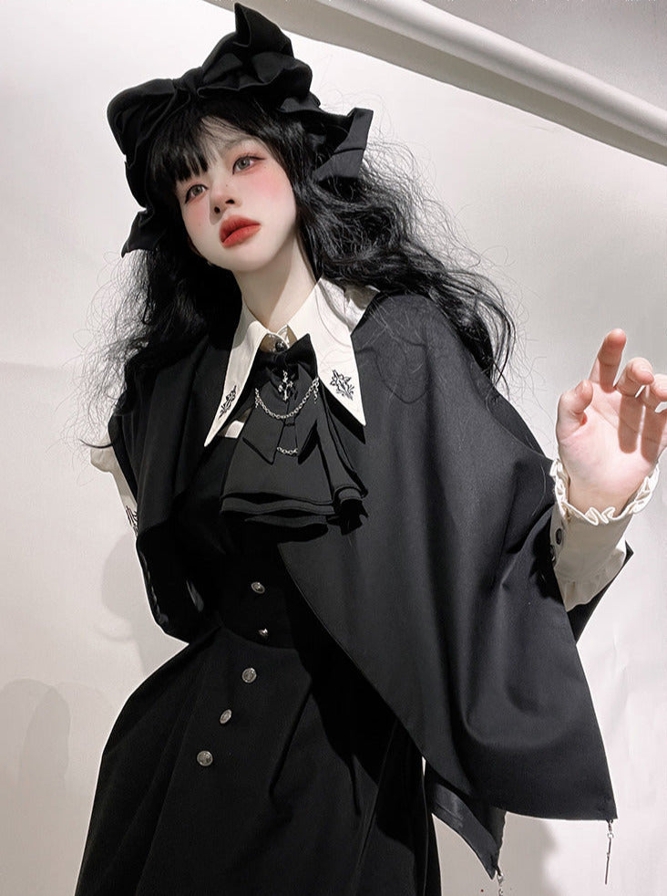 Night Crow Magic Lolita Prince Cape Shirt Suspender Dress Set