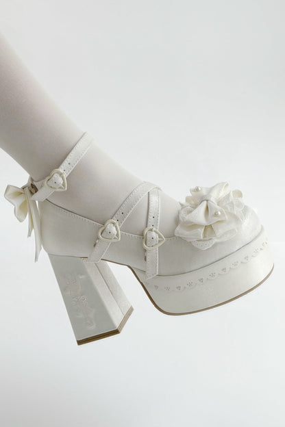 Sweet Ruffle Ribbon Lolita Shoes