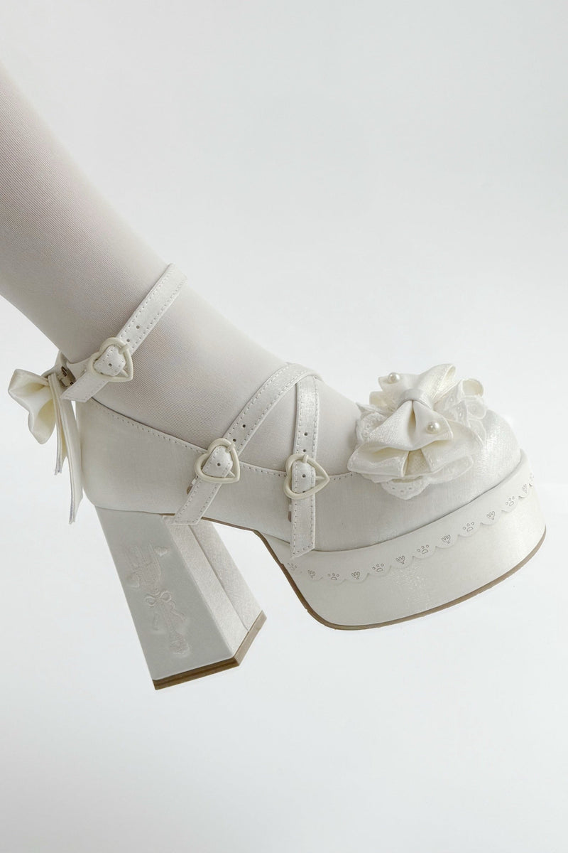 Sweet Ruffle Ribbon Lolita Shoes