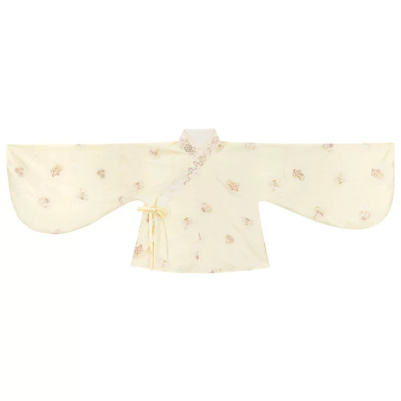 Chinese-style Pastel Top + Apron + Bow + Necklace + Brooch + Hair Accessories