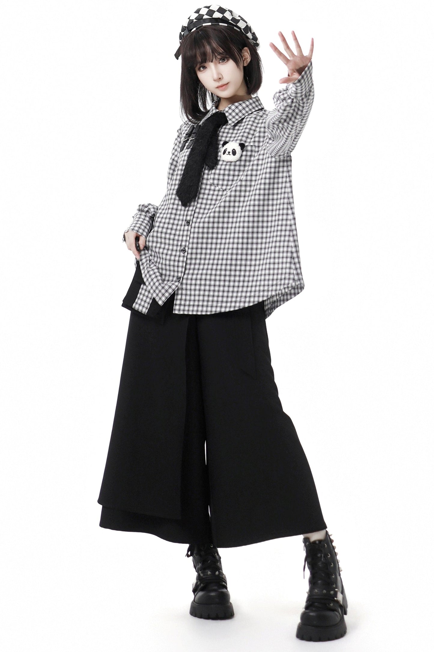 Striped Fleece Jacket Pocket Trouser Set