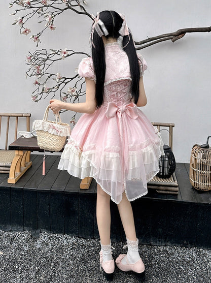 Light Lolita Suspender Dress + Short Shawl