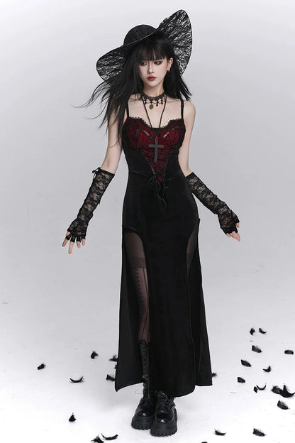 Slit Camisole Dress + Sheer Top