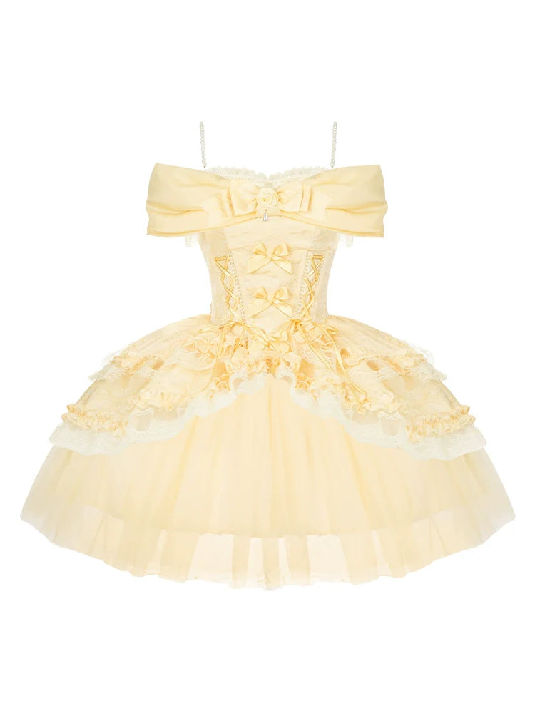 Flower Sweet Mesh Corset Lolita Set