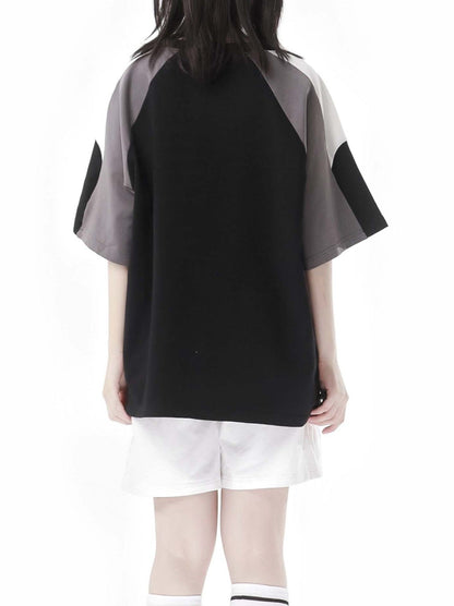 Circulating Star Black Gray Raglan Sporty T-shirt + Pants