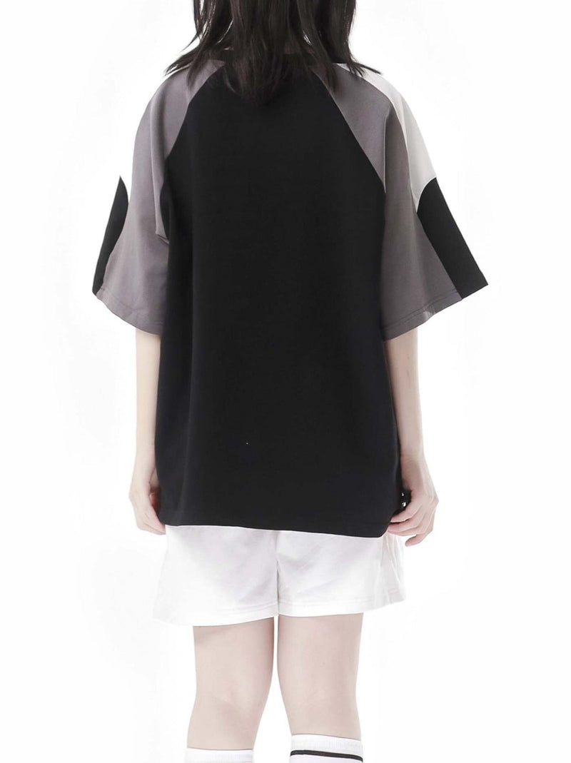 Circulating Star Black Gray Raglan Sporty T-shirt + Pants