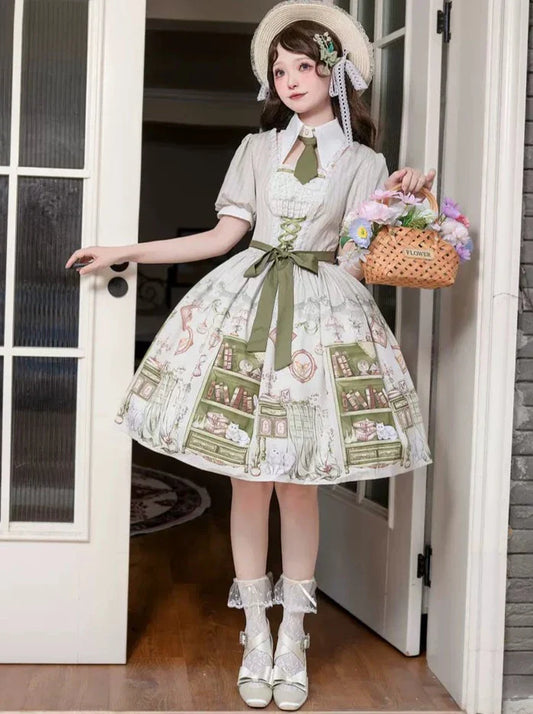 Green Retro Girl Lolita Dress
