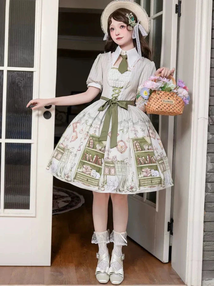 Green Retro Girl Lolita Dress