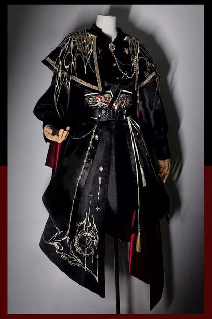 [pre-order] Dark Fantasy Embroidery Cape + Shirt + Corset Train + Pants/skirt Complete Set + Full Set