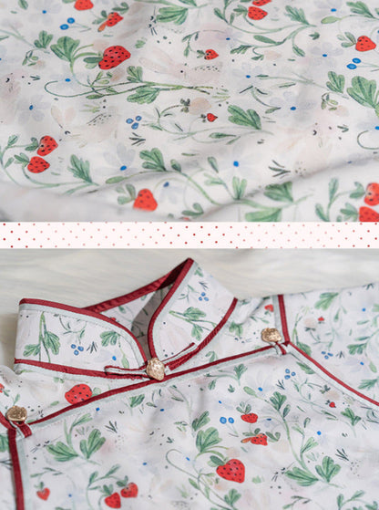 Strawberry Piping Cheongsam Dress