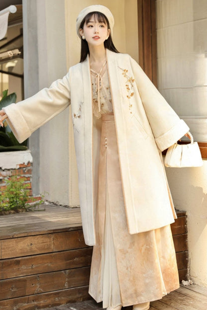 Hanfu Sleeve Pleats Skirt Set
