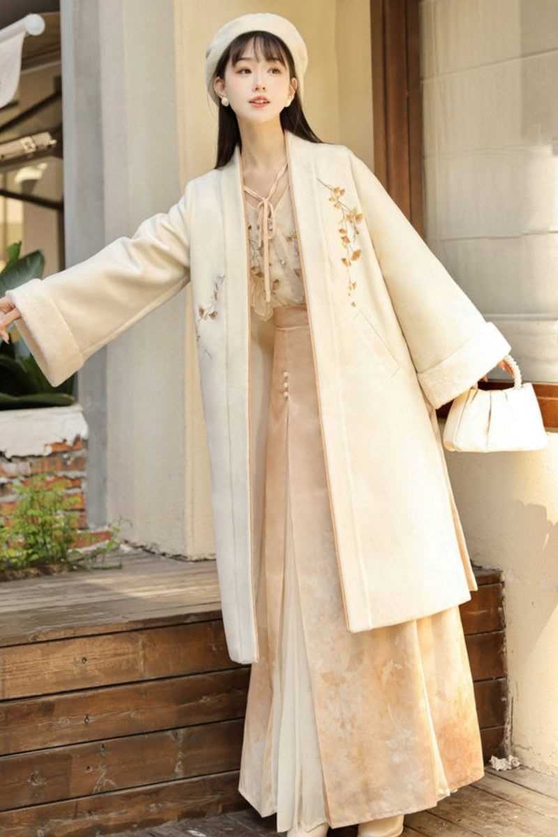 Hanfu Sleeve Pleats Skirt Set