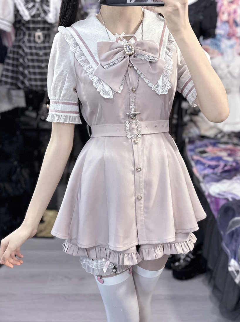 [pre-order] Ribbon Puff Sleeve Top + Ruffle Pants