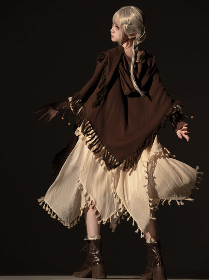 Exotic Style Dress + Vest + Cape