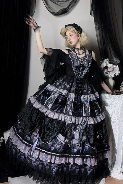 Dusk Manor Grape Lolita Dress + Hat + Accessories