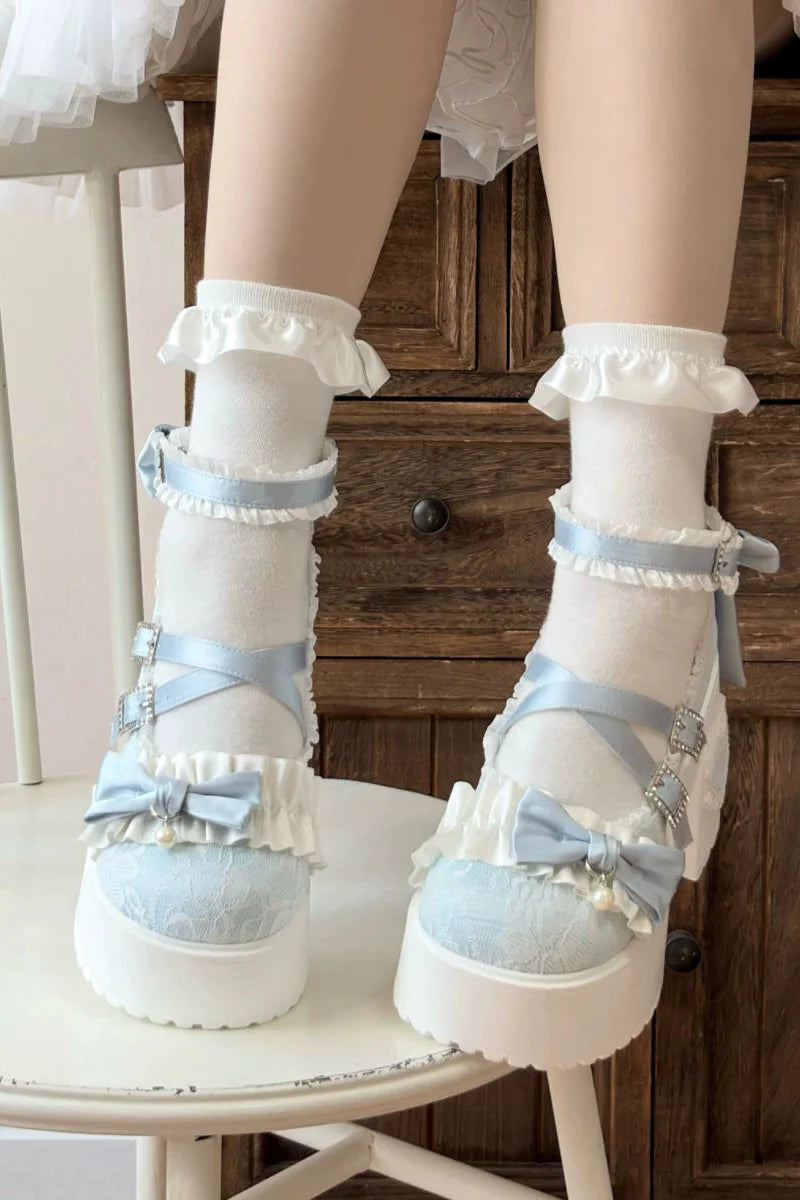 Dream Ribbon Lace Mary Jane Shoes