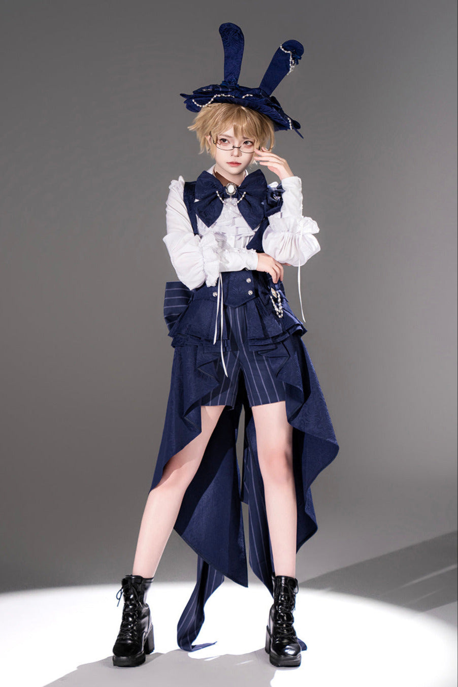 Rabbit Theater Sapphire Blue Prince Bunny Ear Outfit Set + Accessories