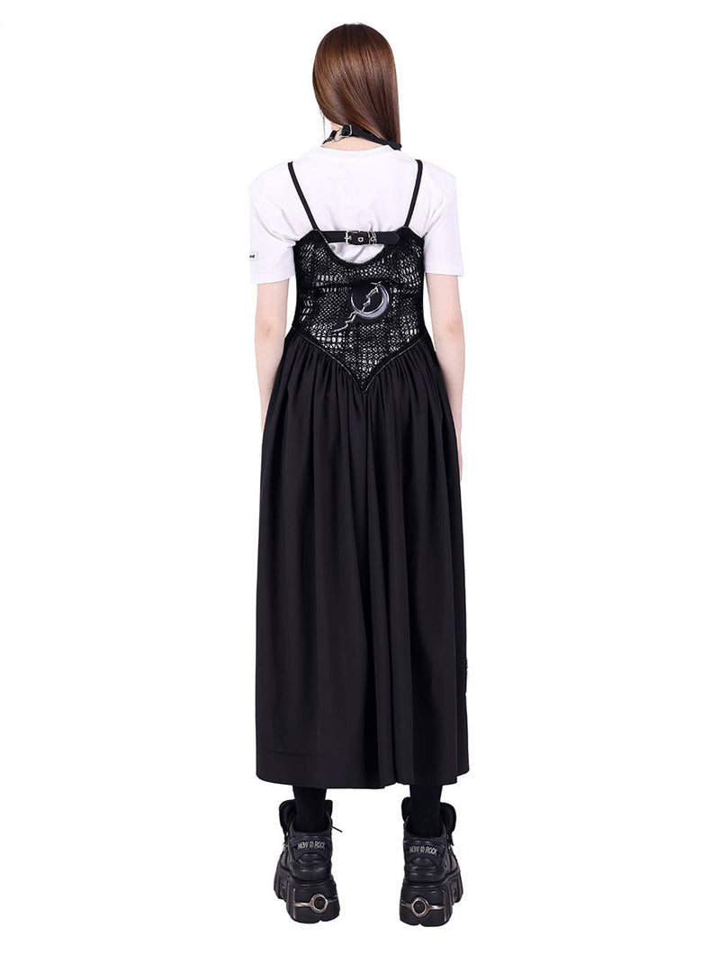 Y2k Punk Rock Electric Moon Double Side Mesh Dress