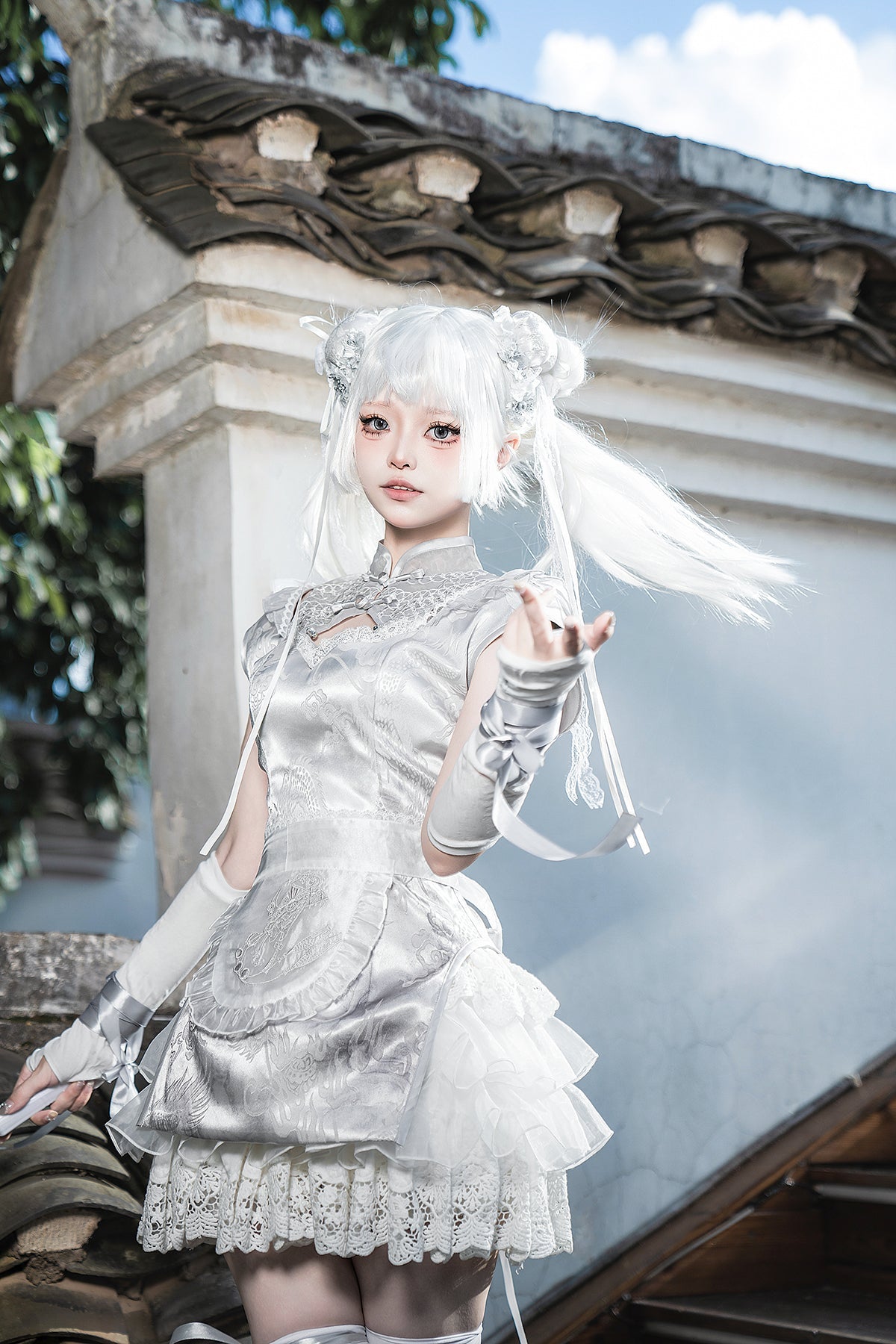 Silver Moon Lolita Apron Dress