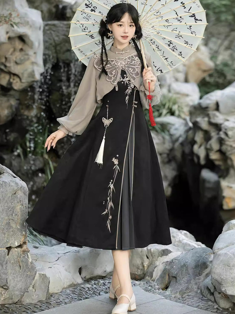 Butterfly Ember Hanfu Dress Set