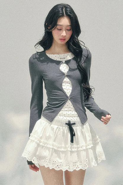 Dot Tight French Girl Top