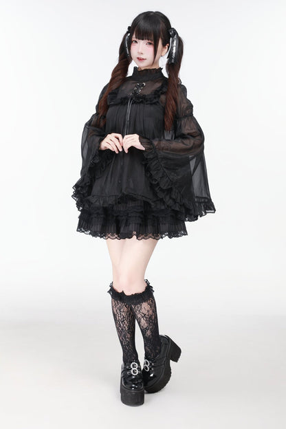 Jirai Bird Suspender Dress + Sheer Sleeve Top