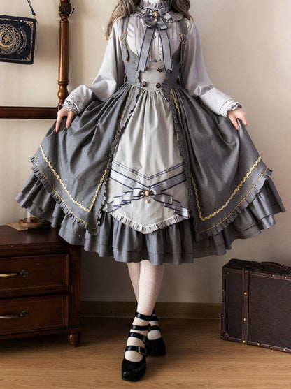 Wears Letter Ruffle Ribbon Cape Suit
