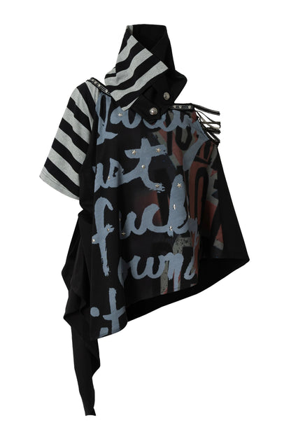 Asymmetrical Patchwork Cape Top