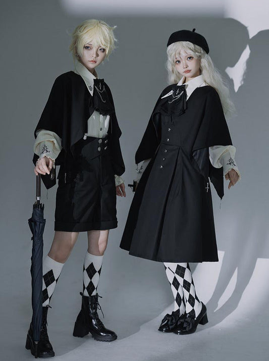 Night Crow Magic Lolita Prince Cape Shirt Suspender Dress Set