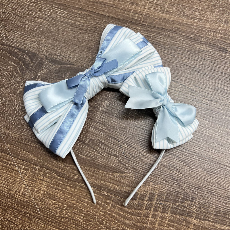 [pre-order] Sea Salt Rabbit Aqua Sailor Dress Set + Headband + Ribbon Headband