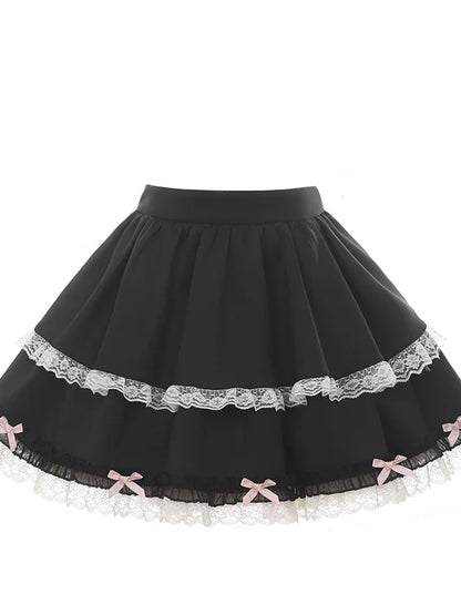 Bear Angel One-shoulder Top + Tiered Skirt