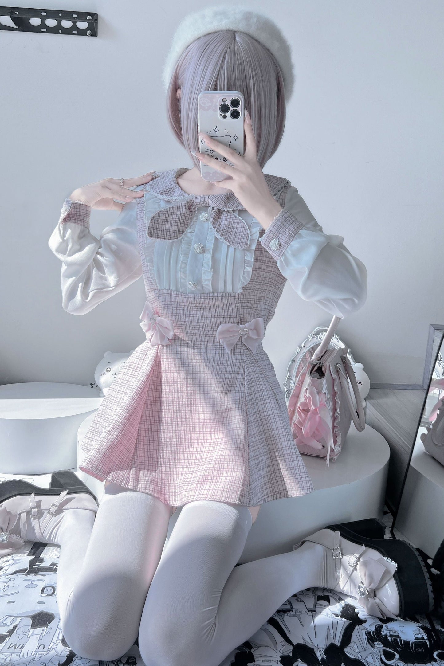 Ribbon Tie Long Sleeve Fragrance Suit