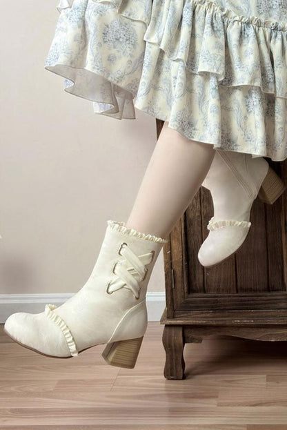Lolita Classical Ribbon Short Boots