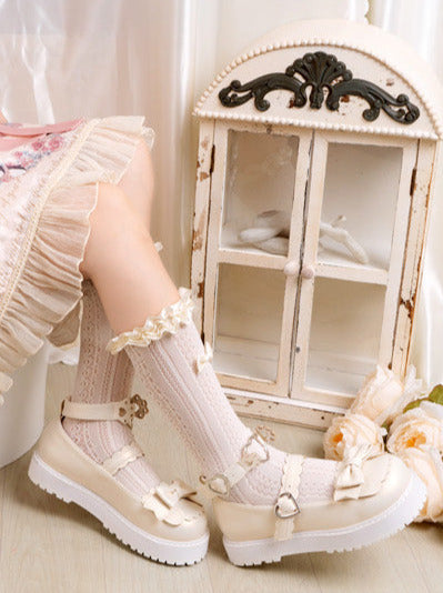 Lolita Low-heel Love Bear Claw Retro Shoes