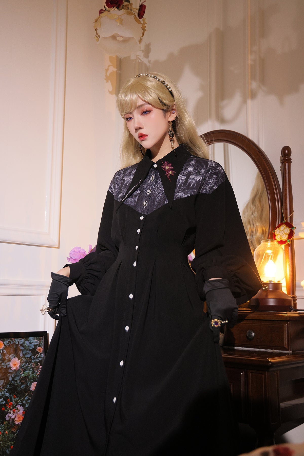 French Long Shirt Dress