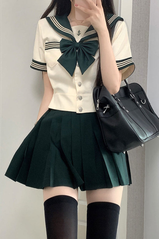 Jk Series Sailor Suit + Pleated Skirt