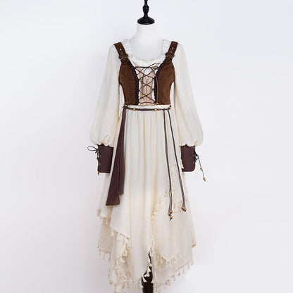 Exotic Style Dress + Vest + Cape