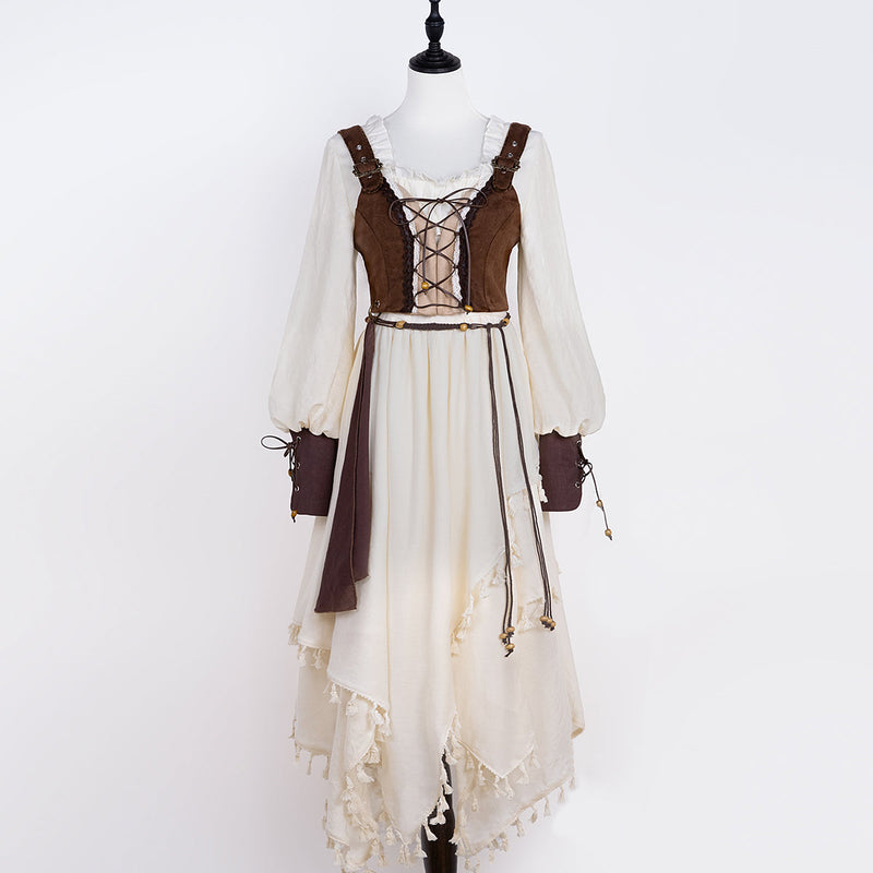 Exotic Style Dress + Vest + Cape