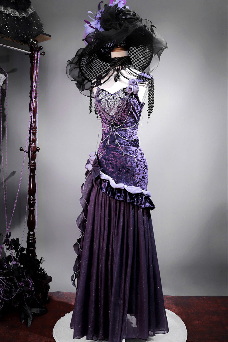 [pre-order] Mysterious Nocturne Lolita Suspender Mermaid Dress