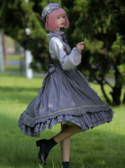 Wears Letter Ruffle Ribbon Cape Suit