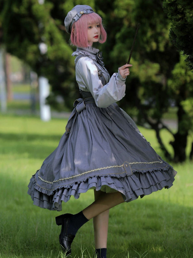 Wears Letter Ruffle Ribbon Cape Suit