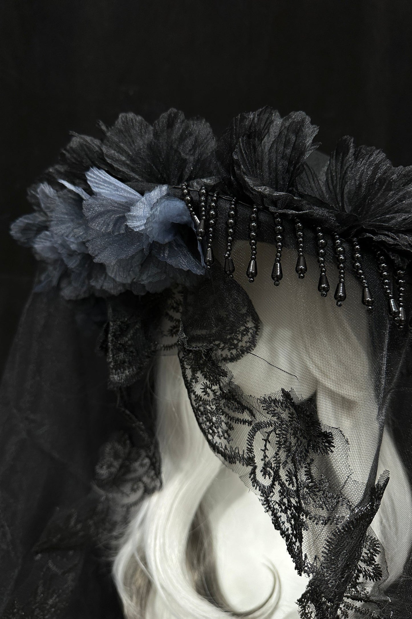 Sheer Dark Lace Gothic Hat