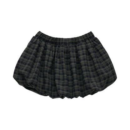 Plaid Lace-up Top + Skirt