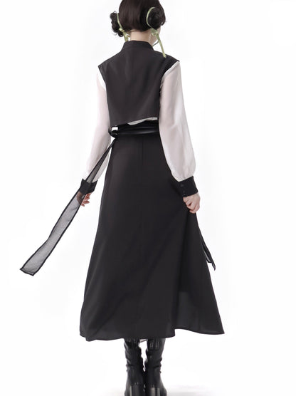 New Chinese-style Bamboo Print Black White Design Suit