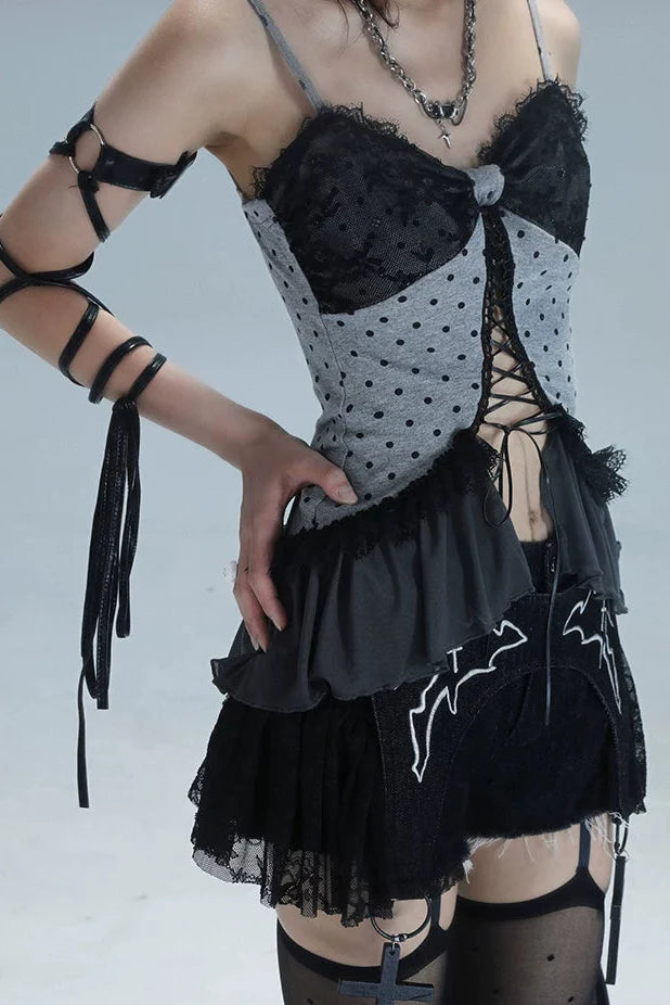 Y2k Dot Lace Camisole